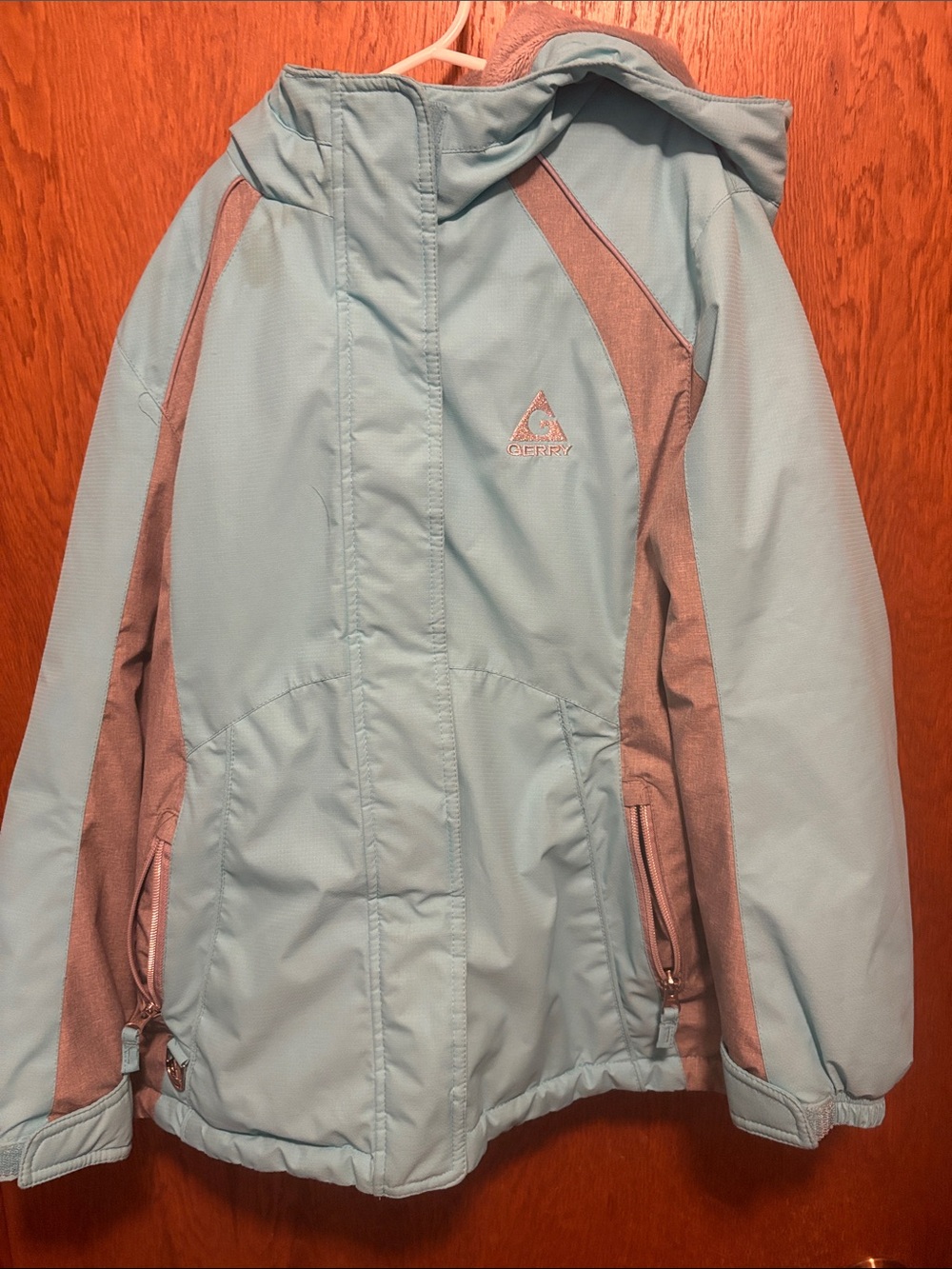 Gerry Girls Light Blue and Gray Hooded Jacket size 10/12